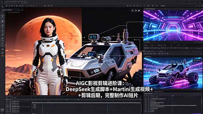（18475期）AIGC影视剪辑进阶课：DeepSeek生成脚本+Martini生成视频+剪辑后期，完整制作AI短片|无忧资源社