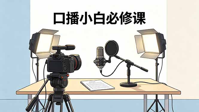 （18428期）口播小白必修课：录像收音灯光设备+脚本撰写，搭专业级录制场景|无忧资源社