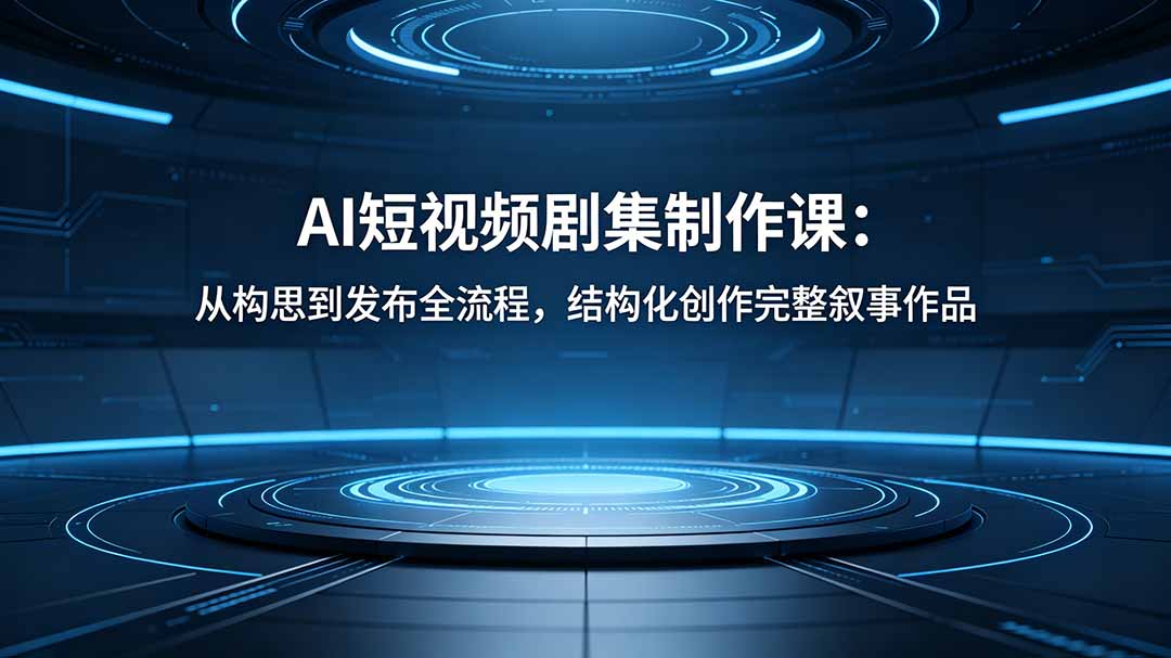 （18414期）AI短视频剧集制作课：从构思到发布全流程，结构化创作完整叙事作品|无忧资源社