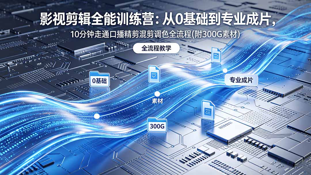 (18664期)2026影视剪辑全能实战课|0基础到专业成片,全流程教学,高清带300G素材|无忧资源社