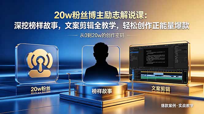 （18648期）20w粉丝博主励志解说课：深挖榜样故事，文案剪辑全教学，轻松创作正能量爆款|无忧资源社