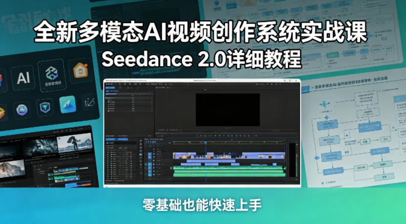 全新多模态AI视频创作系统实战课，Seedance 2.0详细教程，零基础也能快速上手|无忧资源社