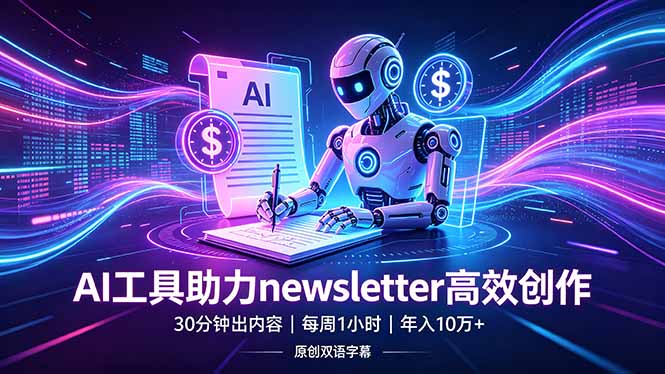 （18279期）做newsletter怕费时间？AI工具帮你30分钟出内容，每周1小时，年入10万+【原创双语字幕】|无忧资源社
