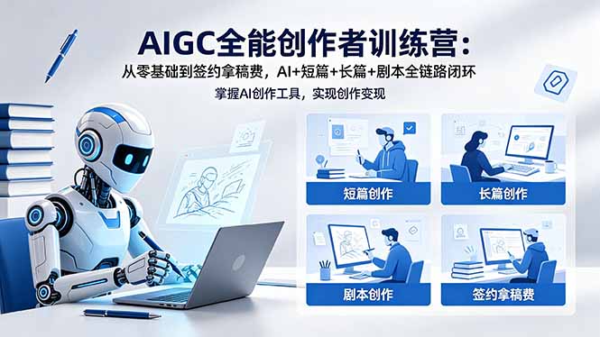 （18403期）AIGC全能创作者训练营：从零基础到签约拿稿费，AI+短篇+长篇+剧本全链路闭环|无忧资源社