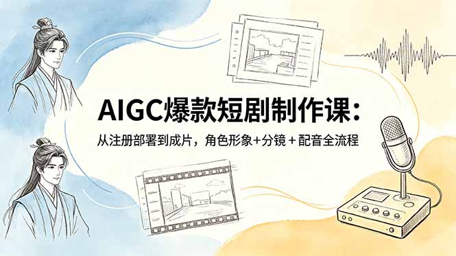 （18676期）AIGC爆款短剧制作课：从注册部署到成片，角色形象+分镜+配音全流程|无忧资源社