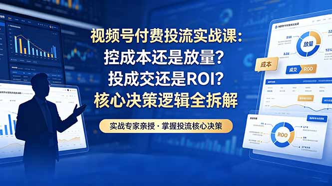 （18462期）视频号付费投流实战课-5月：控成本还是放量？投成交还是ROI？核心决策逻辑全拆解|无忧资源社