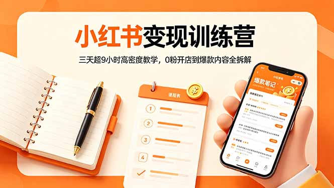 （18337期）小红书变现训练营：三天超9小时高密度教学，0粉开店到爆款内容全拆解|无忧资源社