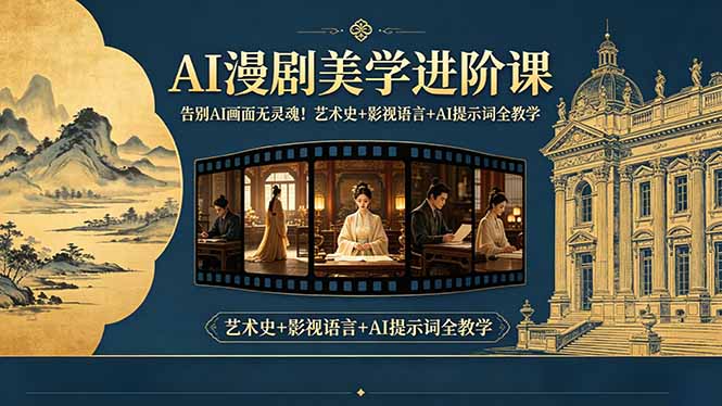 （18480期）告别AI画面无灵魂！AI漫剧美学进阶课，艺术史+影视语言+AI提示词全教学|无忧资源社