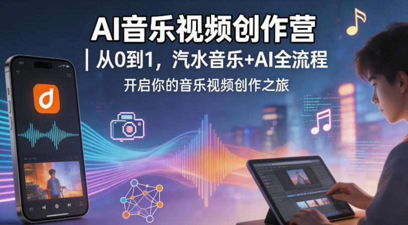 AI音乐视频创作营｜从0到1，汽水音乐+AI全流程，开启你的音乐视频创作之旅|无忧资源社