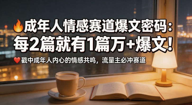 公众号流量主成年人情感心理赛道，流量最大，受众最广的主流赛道之一，平均每2篇就有1篇万爆文章|无忧资源社