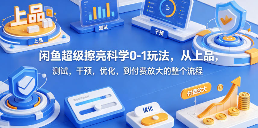 闲鱼超级擦亮科学0-1玩法,从上品,测试,干预,优化,到付费放大的整个流程|无忧资源社
