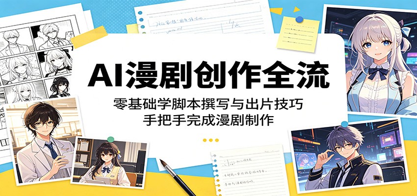 AI漫剧创作全流：零基础学脚本撰写与出片技巧，手把手完成漫剧制作|无忧资源社