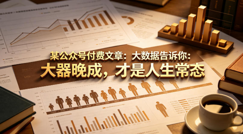 某公众号付费文章：大数据告诉你：大器晚成，才是人生常态|无忧资源社