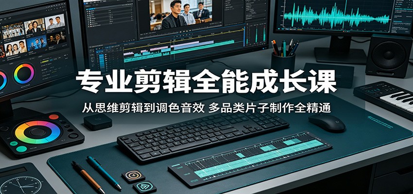 专业剪辑全能成长课：从思维剪辑到调色音效，多品类片子制作全精通|无忧资源社