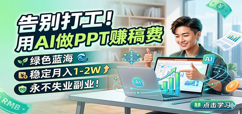 告别打工！用AI做PPT赚稿费，绿色蓝海，稳定月入1-2W，永不失业副业！|无忧资源社