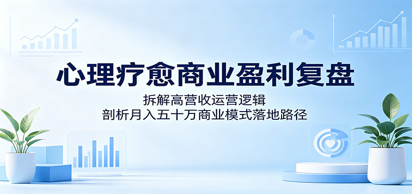 心理疗愈商业盈利复盘：拆解高营收运营逻辑，剖析月入五十万商业模式落地路径|无忧资源社