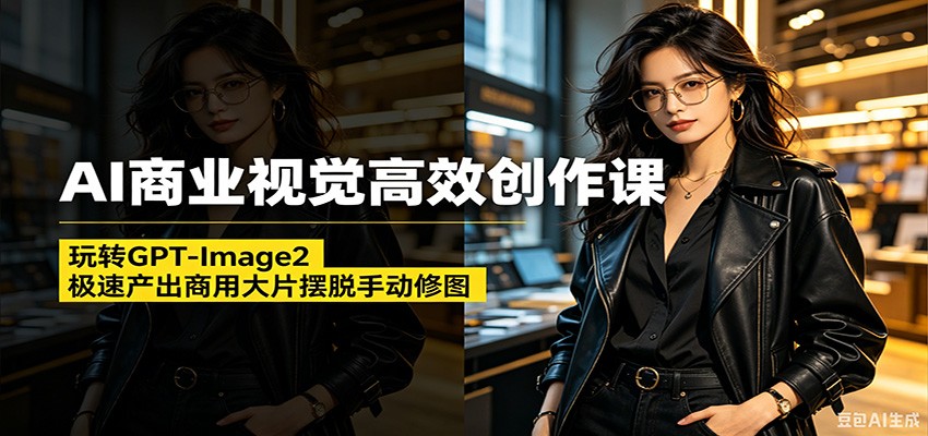 AI商业视觉高效创作课：玩转GPT-Image2，极速产出商用大片摆脱手动修图|无忧资源社