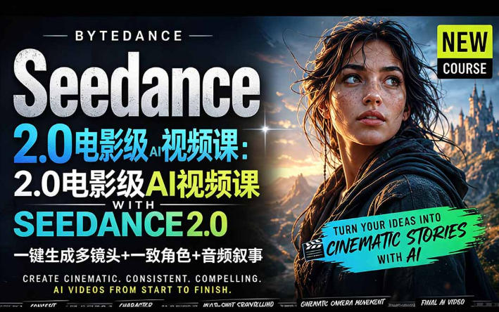 字节跳动的Seedance 2.0 AI电影视频生成制作教程，一键生成多镜头+一致角色+音频叙事-中英字幕|无忧资源社