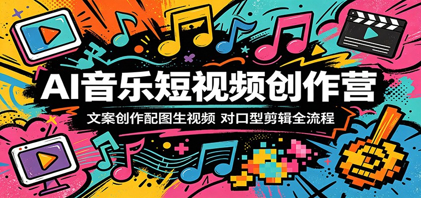 AI音乐短视频创作营：文案创作配图生视频，对口型剪辑全流程|无忧资源社