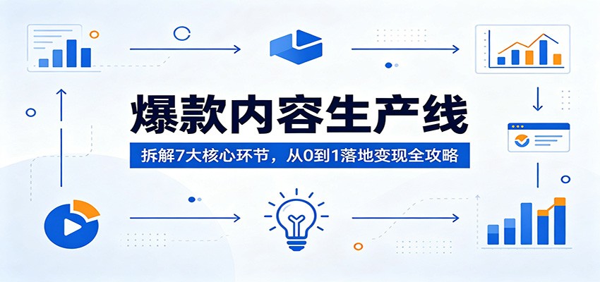 爆款内容生产线：拆解7大核心环节，从0到1落地变现全攻略|无忧资源社