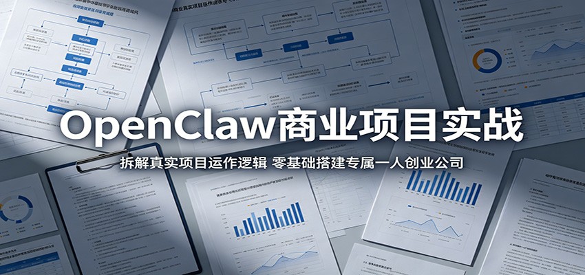 OpenClaw商业项目实战：拆解真实项目运作逻辑，零基础搭建专属一人创业公司|无忧资源社