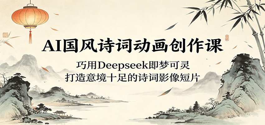 AI国风诗词动画创作课：巧用Deepseek即梦可灵，打造意境十足的诗词影像短片|无忧资源社