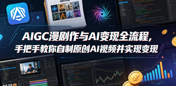 AIGC漫剧创作与AI变现全流程，手把手教你自制原创AI视频并实现变现|无忧资源社