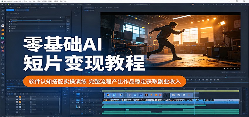 零基础AI短片变现教程：软件认知搭配实操演练，完整流程产出作品稳定获取副业收入|无忧资源社