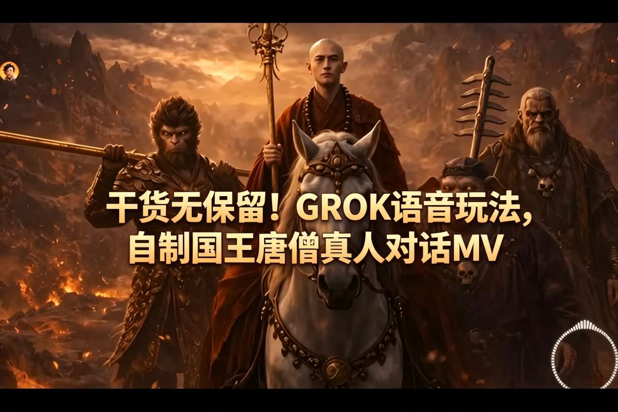 干货无保留！GROK语音玩法，自制国王唐僧真人对话MV|无忧资源社