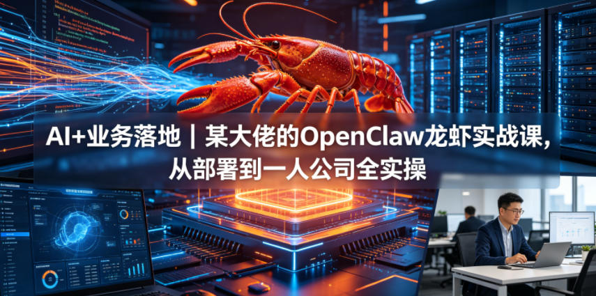 AI+业务落地｜某大佬的OpenClaw小龙虾实战课，从部署到一人公司全实操|无忧资源社