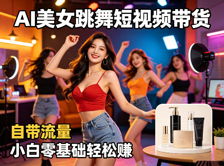 AI美女跳舞短视频带货：自带流量，小白零基础轻松賺，详细拆解|无忧资源社