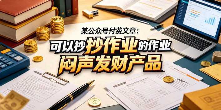 某公众号付费文章：可以抄作业的闷声发财产品|无忧资源社