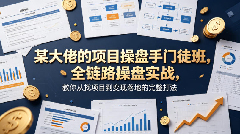 某大佬的项目操盘手门徒班，全链路操盘实战，教你从找项目到变现落地的完整打法|无忧资源社