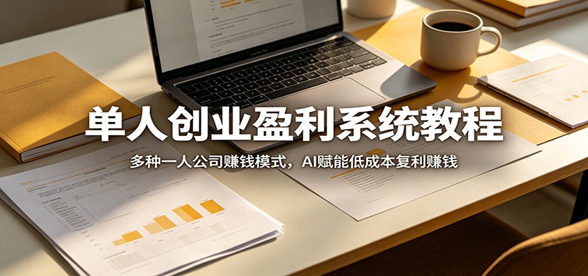 单人创业盈利系统教程：多种一人公司赚钱模式，AI赋能低成本复利赚钱|无忧资源社