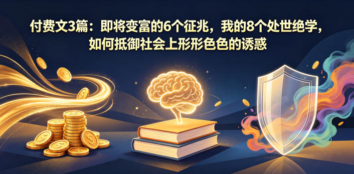 付费文3篇：即将变富的6个征兆，我的8个处世绝学，如何抵御社会上形形色色的诱惑|无忧资源社