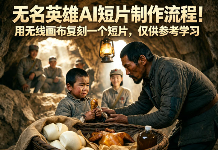 无名英雄AI短片制作流程！用无线画布复刻一个短片，仅供参考学习|无忧资源社
