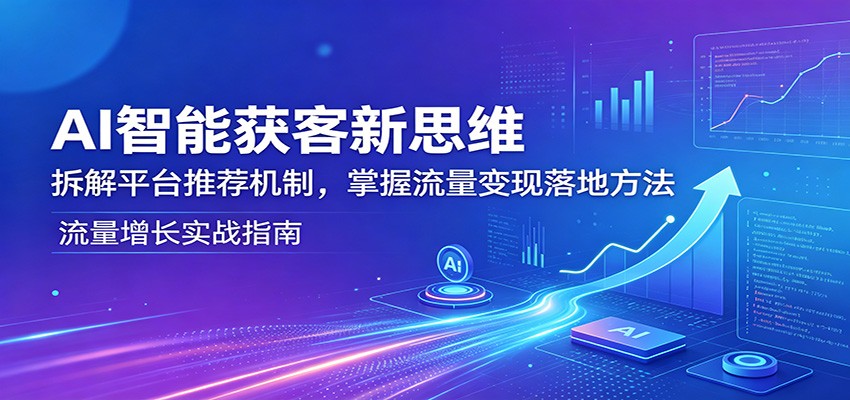 AI智能获客新思维：拆解平台推荐机制，掌握流量变现落地方法|无忧资源社