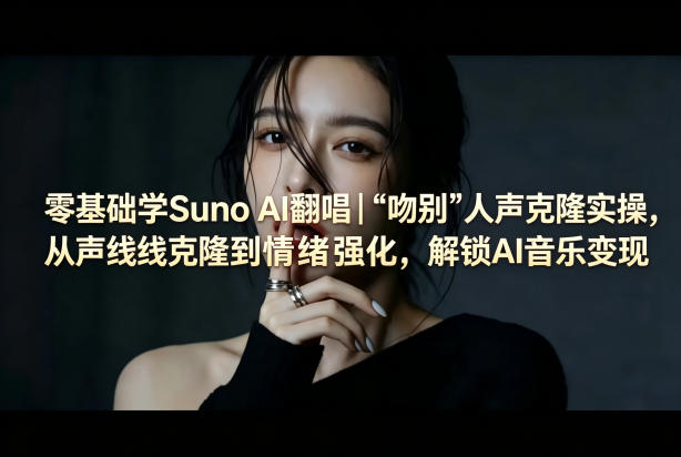 零基础学Suno AI翻唱｜《吻别》人声克隆实操，从声线克隆到情绪强化，解锁AI音乐变现|无忧资源社