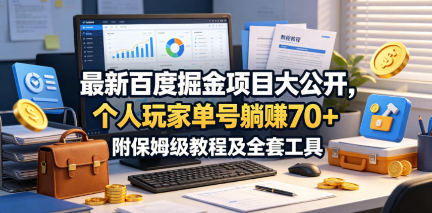 最新百度掘金项目大公开，个人玩家单号躺賺70+，附保姆级教程及全套工具【揭秘】|无忧资源社