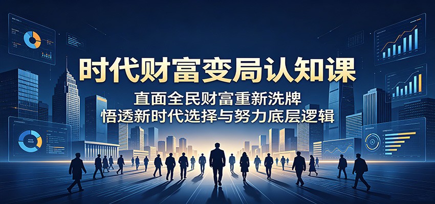 时代财富变局认知课：直面全民财富重新洗牌，悟透新时代选择与努力底层逻辑|无忧资源社