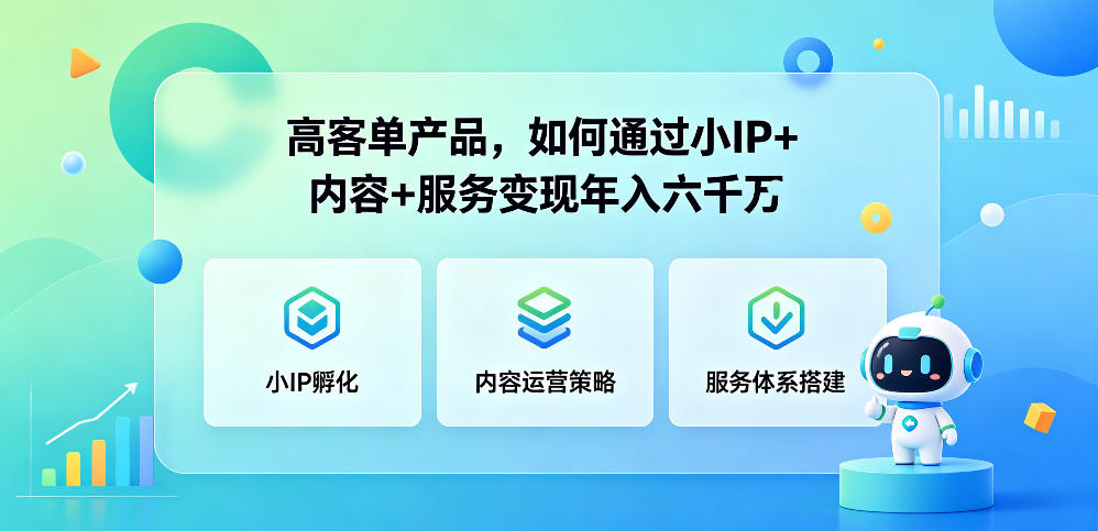高客单产品，如何通过小IP+内容+服务变现年入六干W|无忧资源社