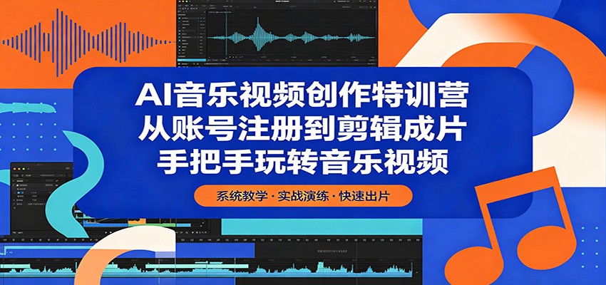 AI音乐视频创作特训营：从账号注册到剪辑成片，手把手玩转音乐视频|无忧资源社