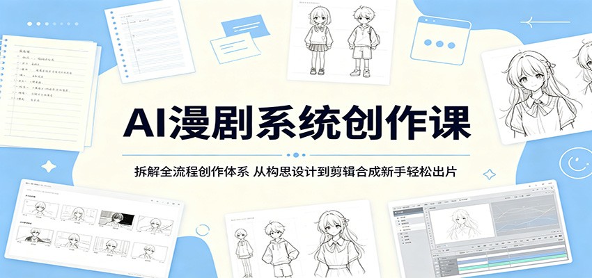AI漫剧系统创作课：拆解全流程创作体系，从构思设计到剪辑合成新手轻松出片|无忧资源社