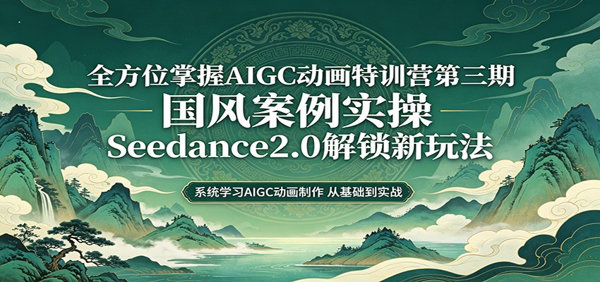 零基础AIGC动画精通第三期：国风案例实操，Seedance2.0解锁新玩法|无忧资源社