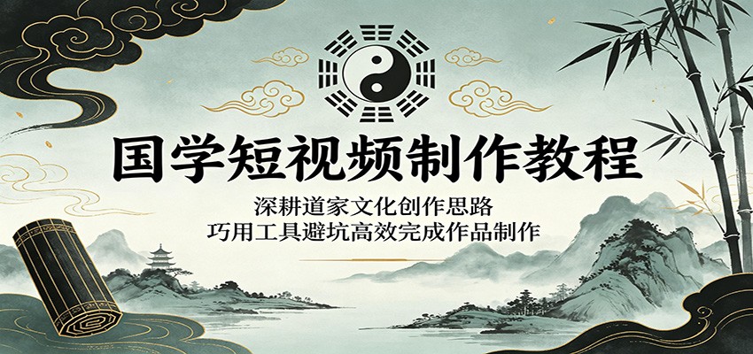 国学短视频制作教程：深耕道家文化创作思路，巧用工具避坑高效完成作品制作|无忧资源社