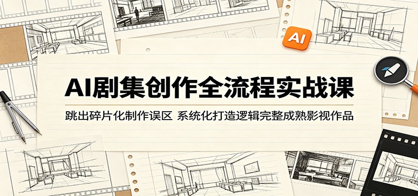 AI剧集创作全流程实战课：跳出碎片化制作误区，系统化打造逻辑完整成熟影视作品|无忧资源社