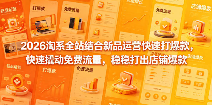 2026淘系全站结合新品运营快速打爆款，快速撬动免费流量，稳稳打出店铺爆款（更新5月12日）|无忧资源社