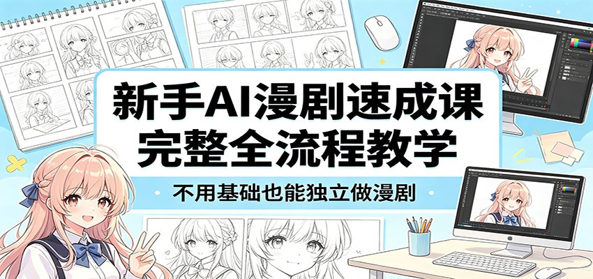 新手AI漫剧速成课：完整全流程教学，不用基础也能独立做漫剧|无忧资源社