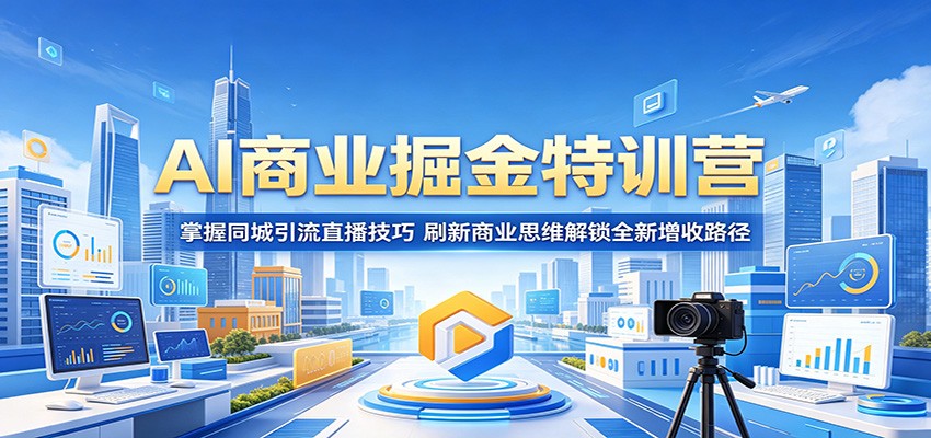 AI商业掘金特训营：掌握同城引流直播技巧，刷新商业思维解锁全新增收路径|无忧资源社