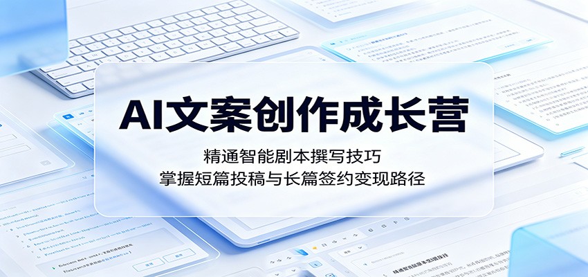 AI文案创作成长营：精通智能剧本撰写技巧，掌握短篇投稿与长篇签约变现路径|无忧资源社